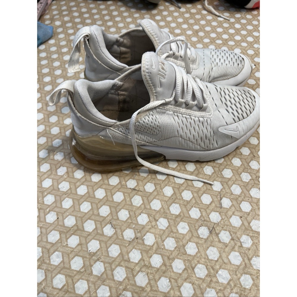Nike Air Max 270 GS White Running Shoes Sneakers 943345-103 Size 7Y